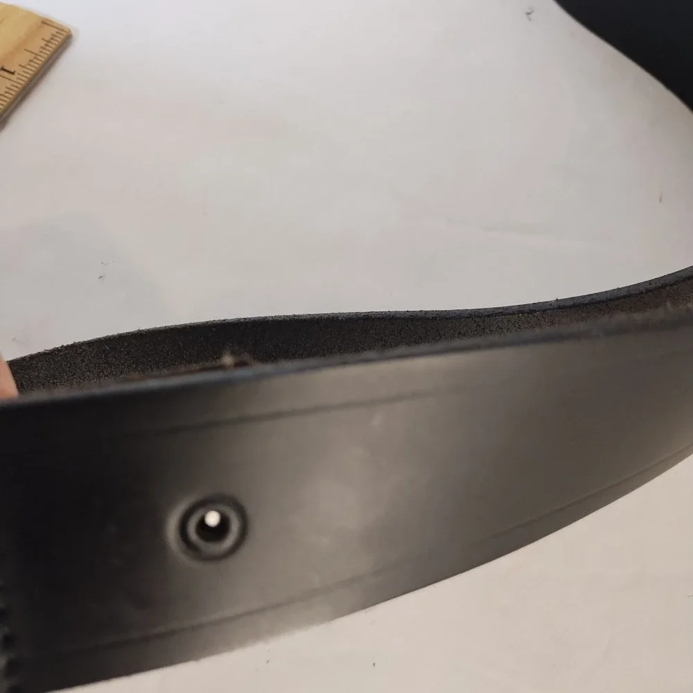 Wrangler‎ Men's Stitch Adjustable Leather Belt Black Size 38 Width 1.5 Inch